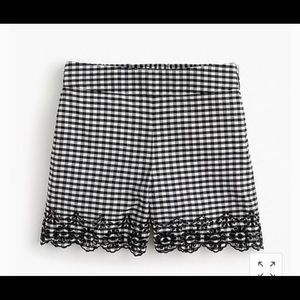 Jcrew black and white embroidered short
